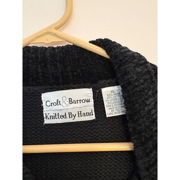 Croft & Barrow XL Black Knit Cardigan "Ugly Christmas" Sweater Button Front - Picture 8 of 8